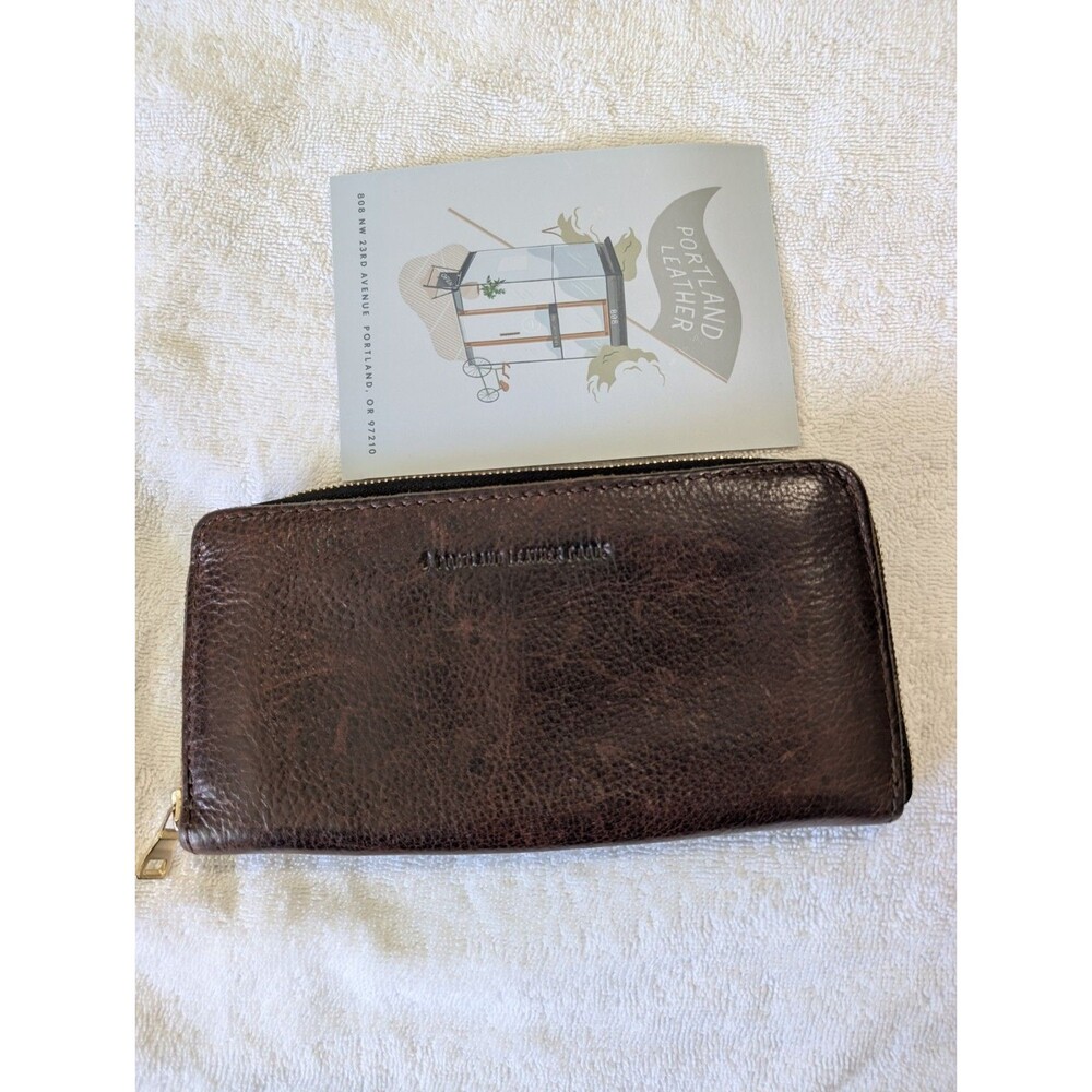 Portland Leather Zip Around Accordion Wallet 8'X4"
